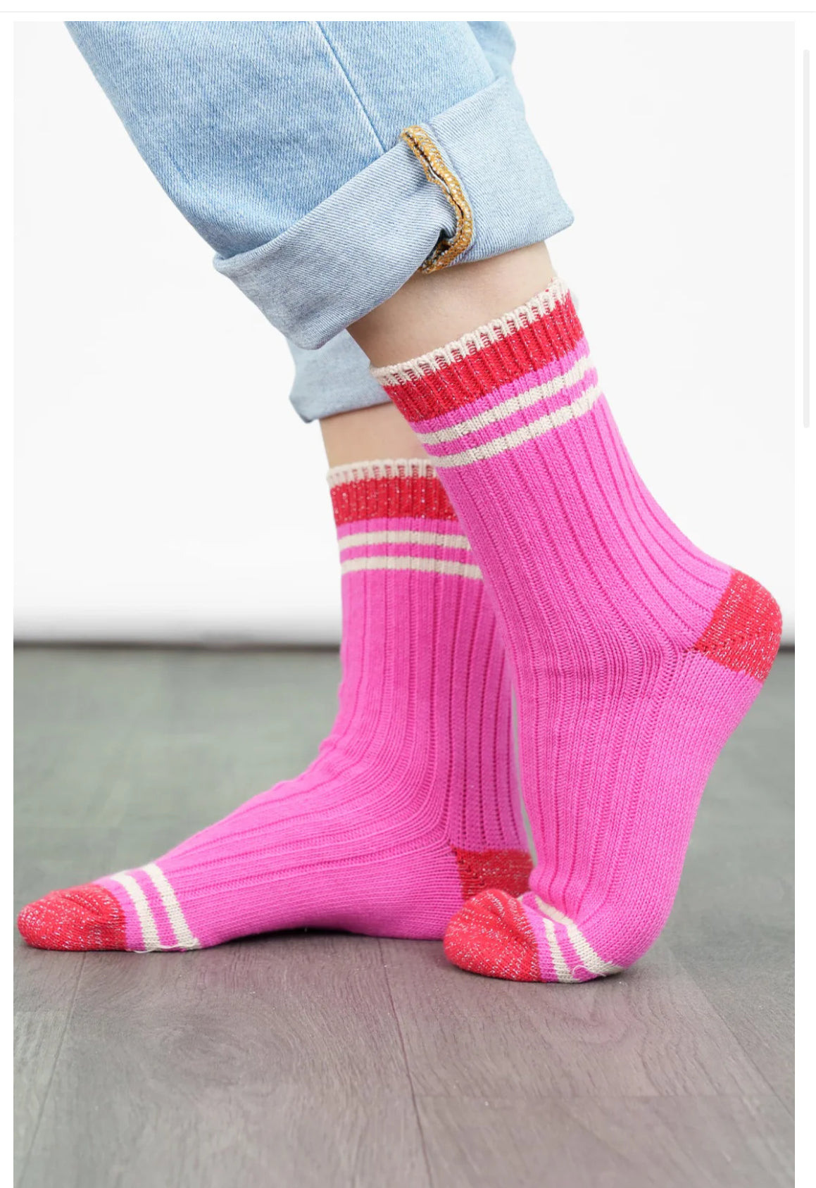 Cosy socks - Pink / Red / Cream