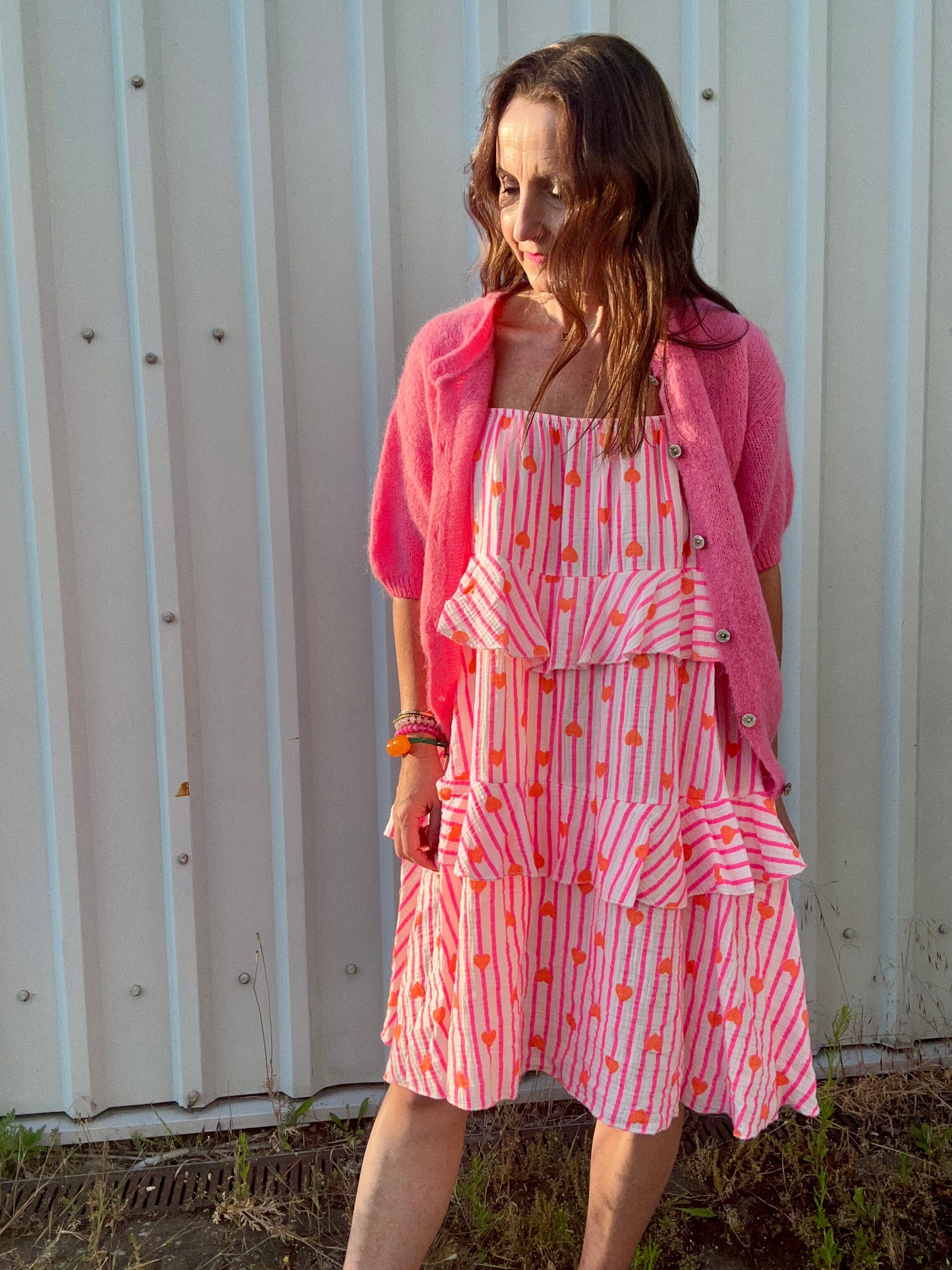 Pixie sundress - Pink / White