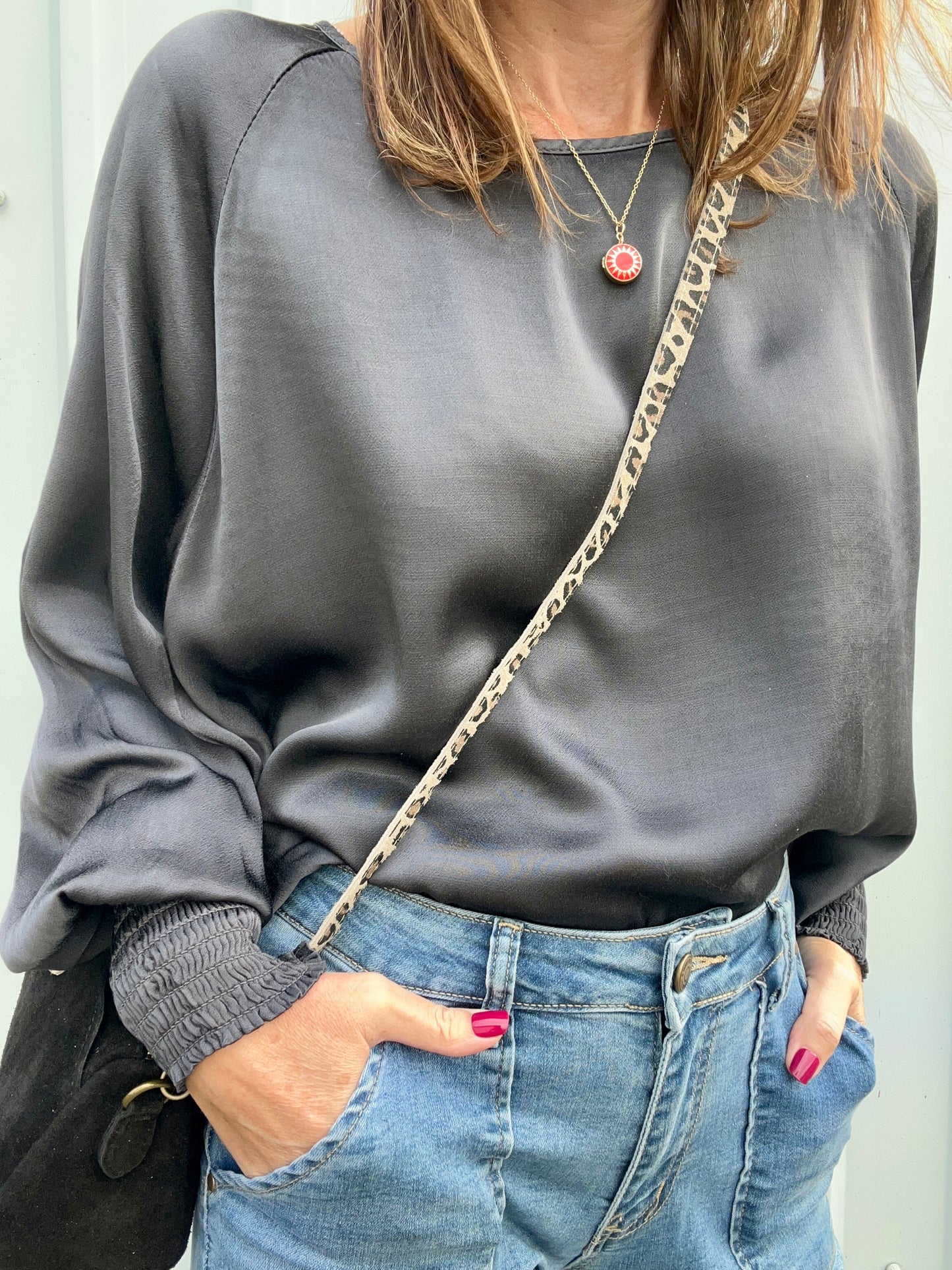 Henrietta silky blouse - Grey
