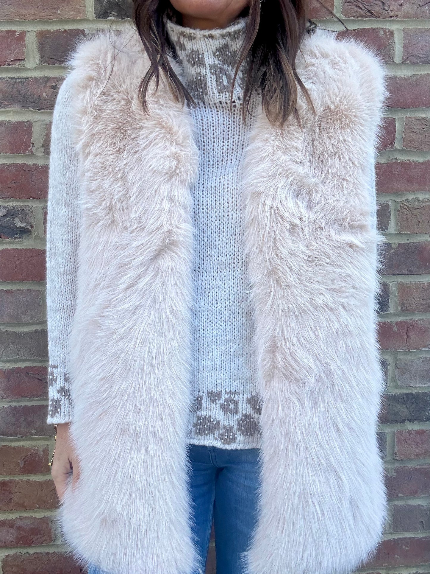 Venus faux fur gilet -Vanilla