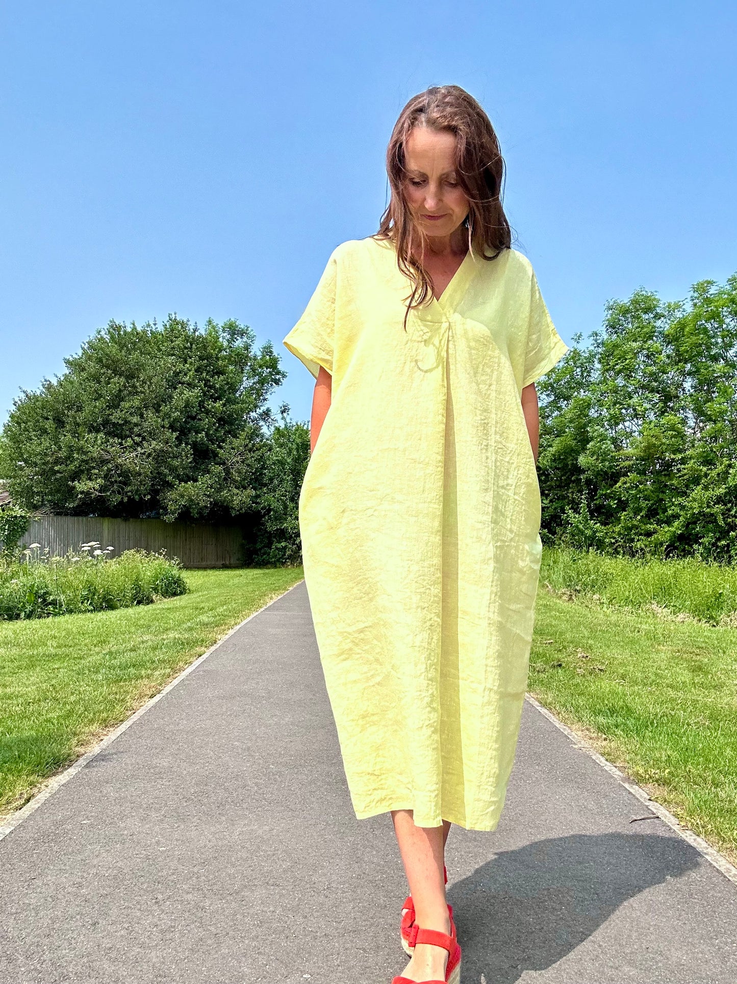 Laurie linen dress - Lemon