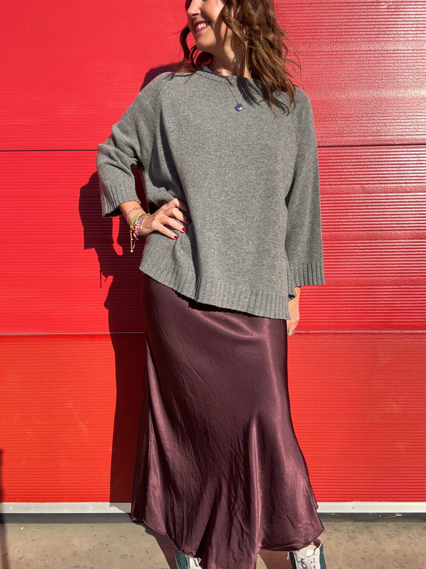 Philly satin skirt - Aubergine
