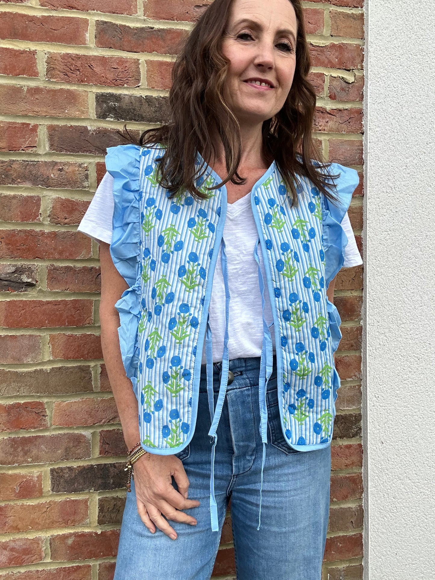 Maudie floral waistcoat - Blue