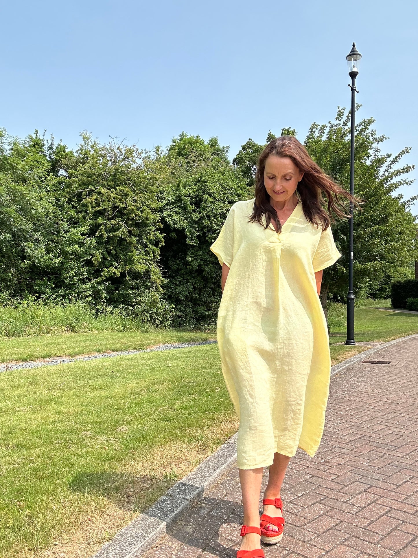 Laurie linen dress - Lemon