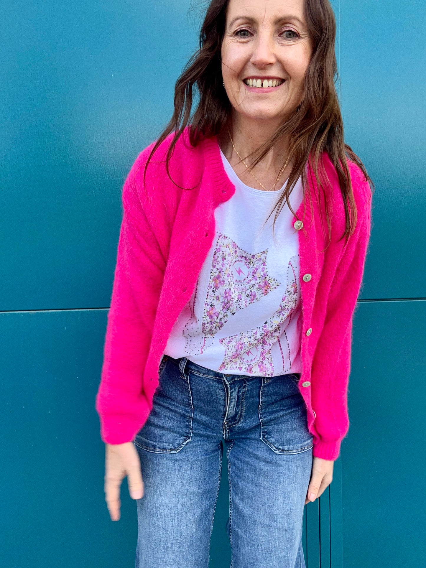 Juno cardigan - Hot Pink