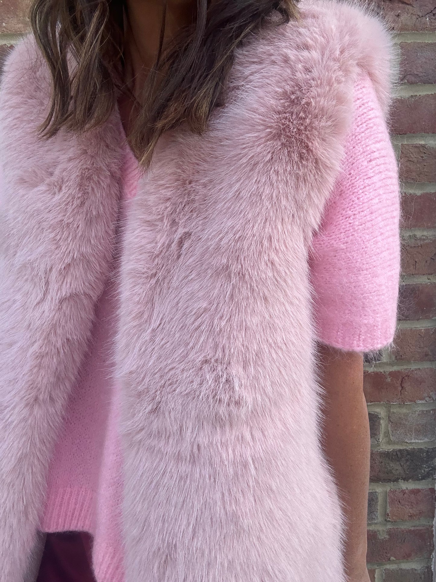 Venus faux fur gilet - Powder