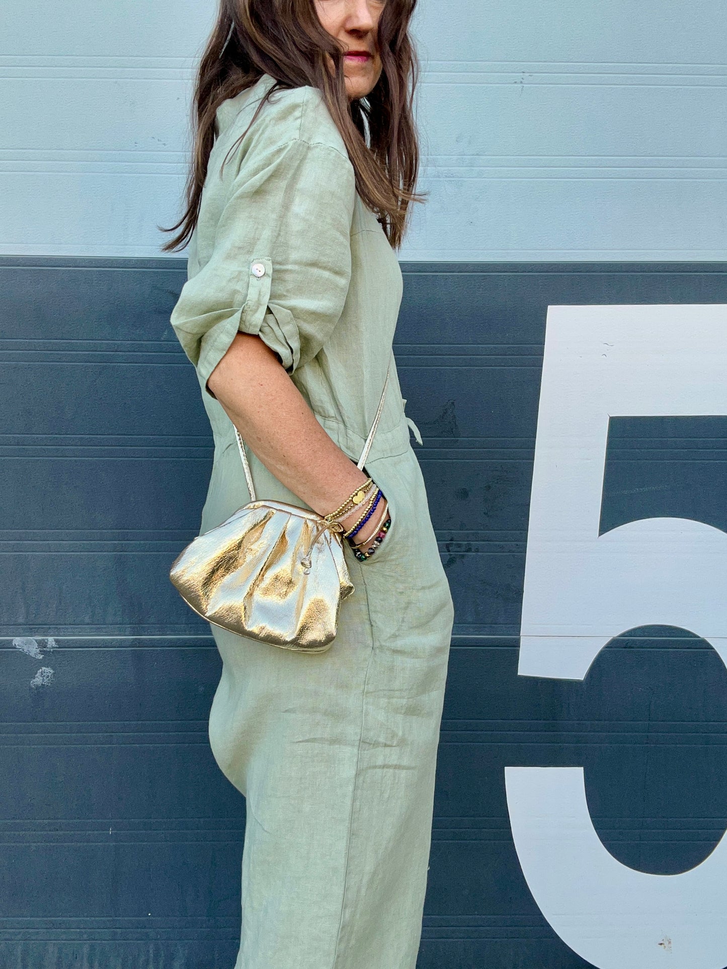 Lexie linen jumpsuit - Moss
