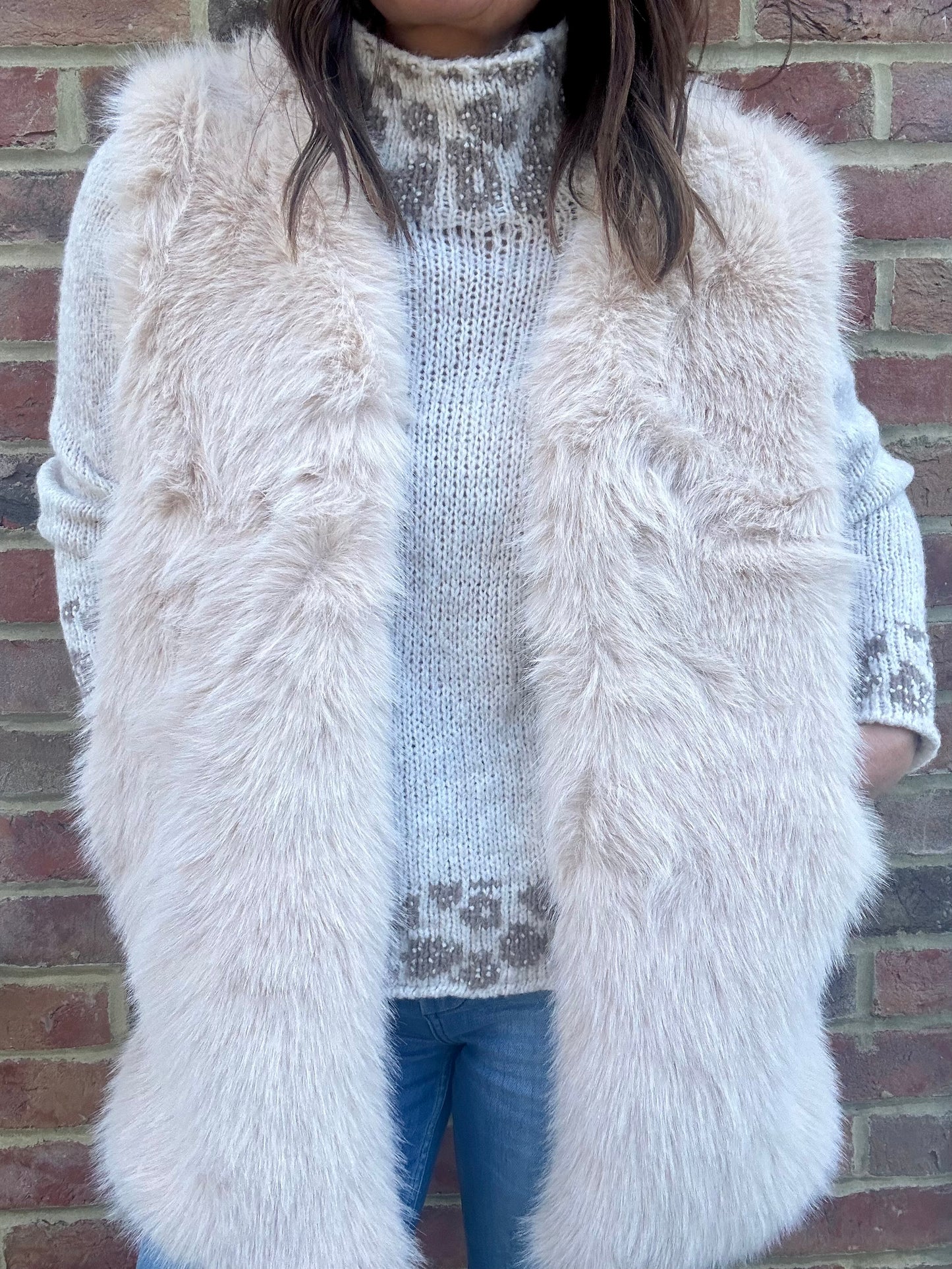 Venus faux fur gilet -Vanilla