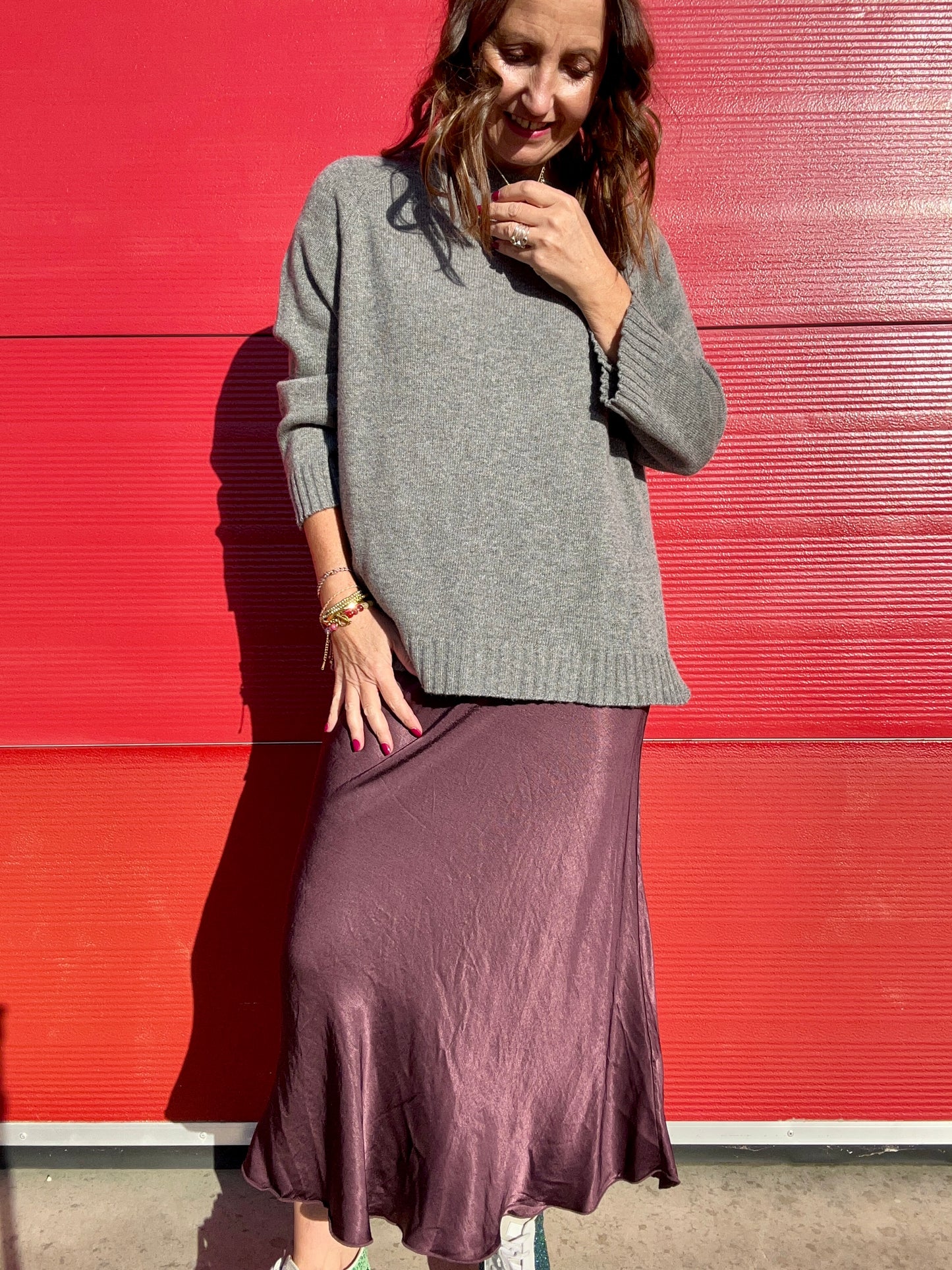 Philly satin skirt - Aubergine