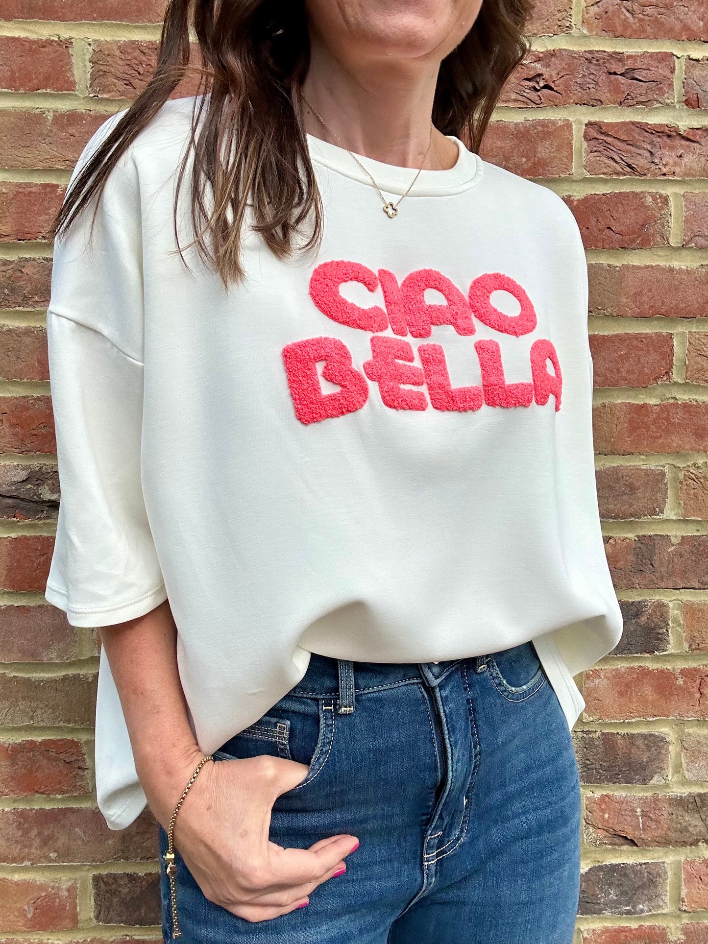 Ciao Bella sweat top - Cream