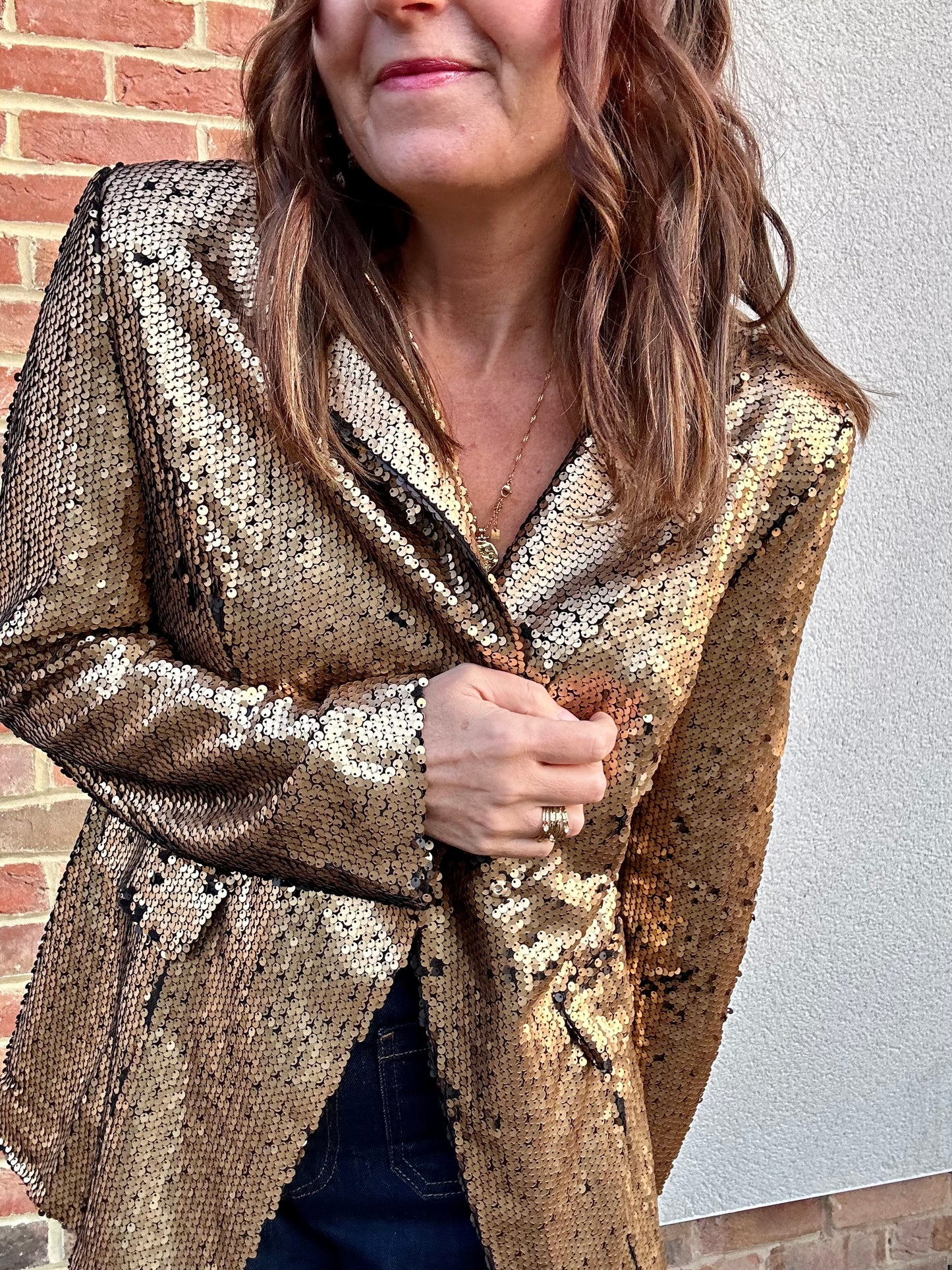 Doree gold sequin blazer