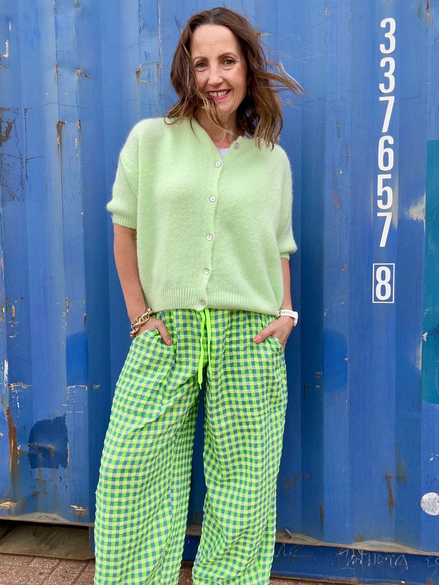 Riva relaxed trousers - Green/Yellow