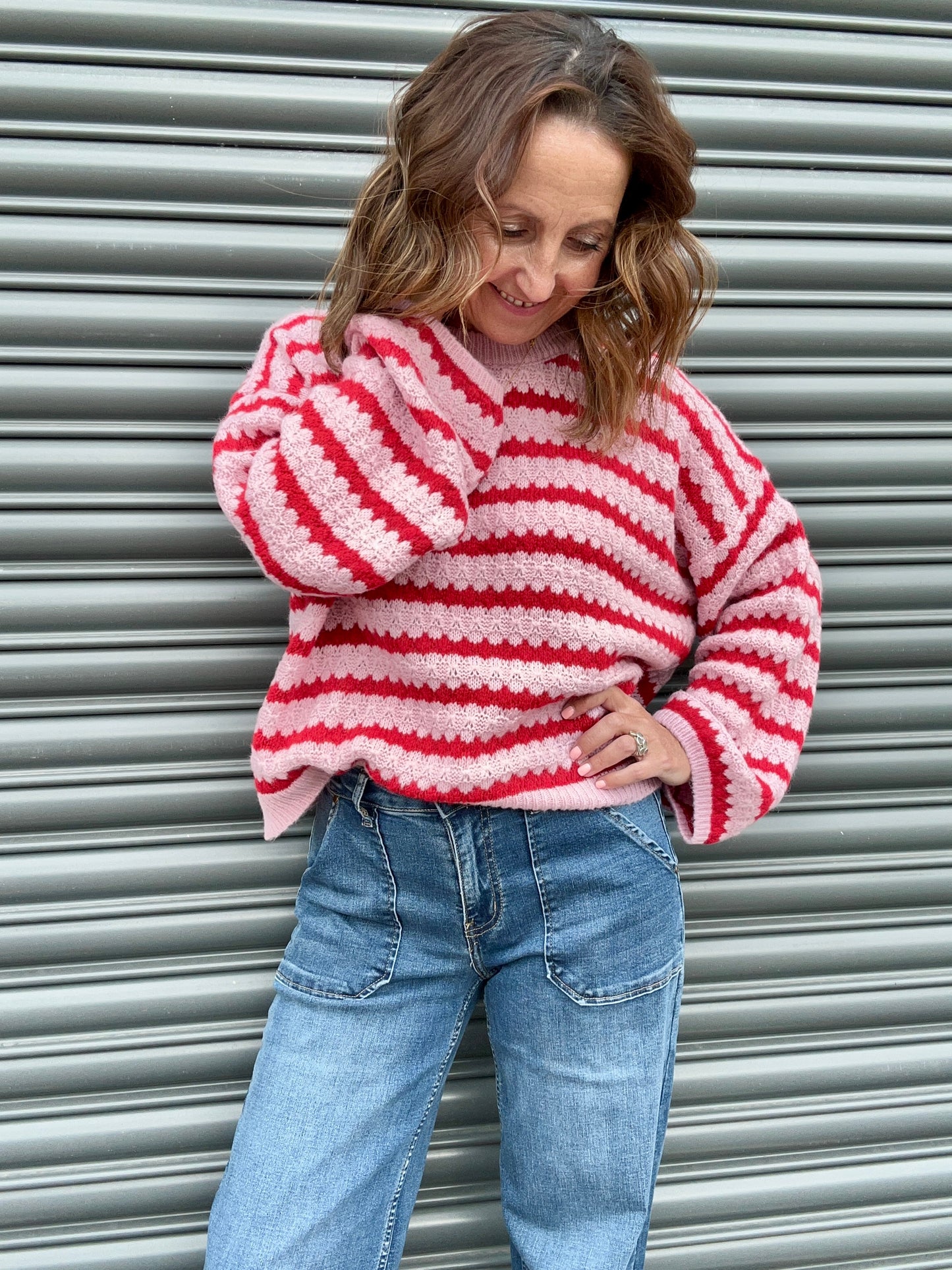 Sienna striped sweater - Red / Pink