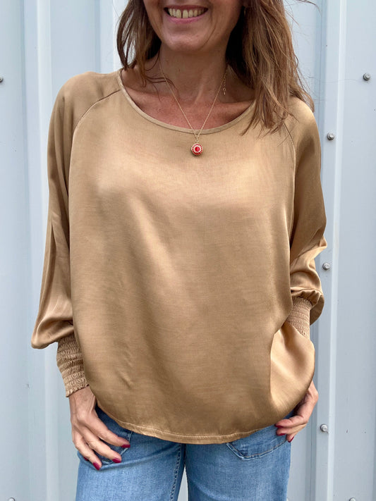 Henrietta silky blouse - Gold