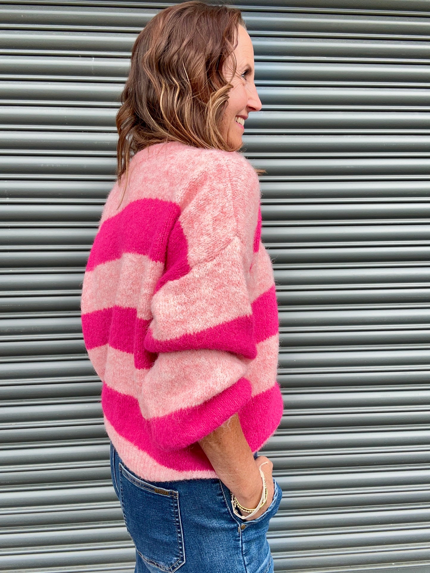 Clover striped sweater - Pink / Rose