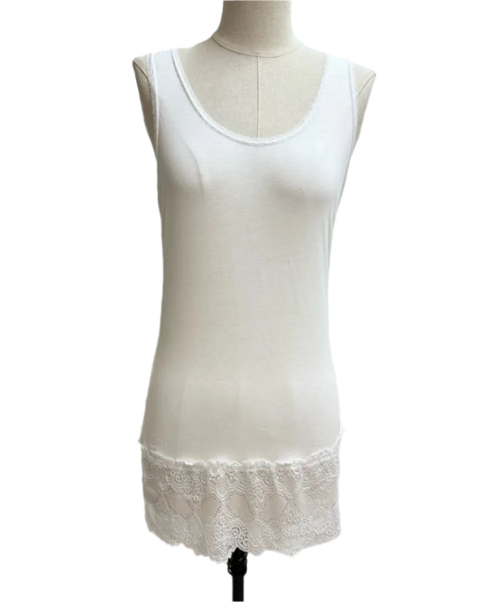 Gabi lace trim vest - White