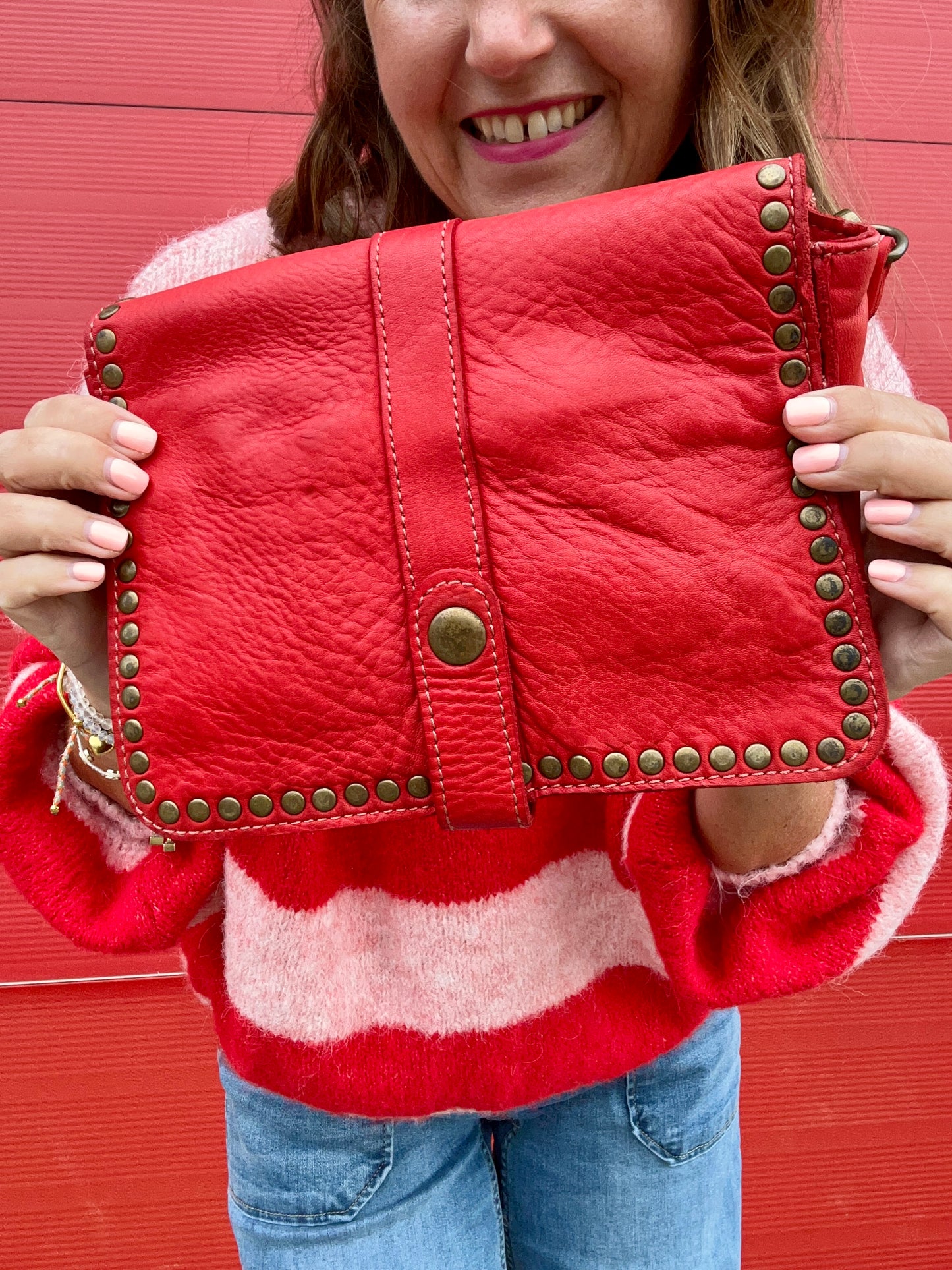 Bridget vintage leather bag - Red