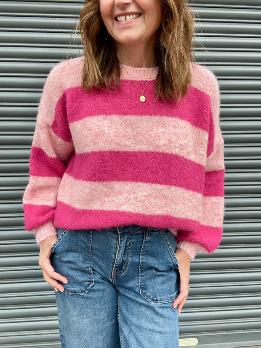 Clover striped sweater - Pink / Rose