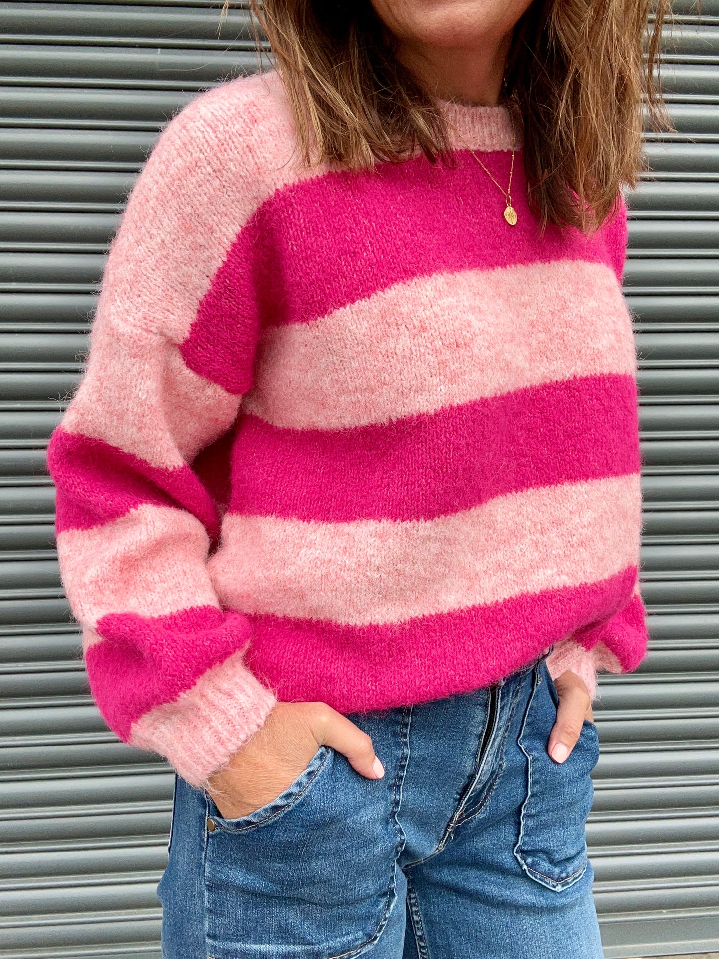 Clover striped sweater - Pink / Rose