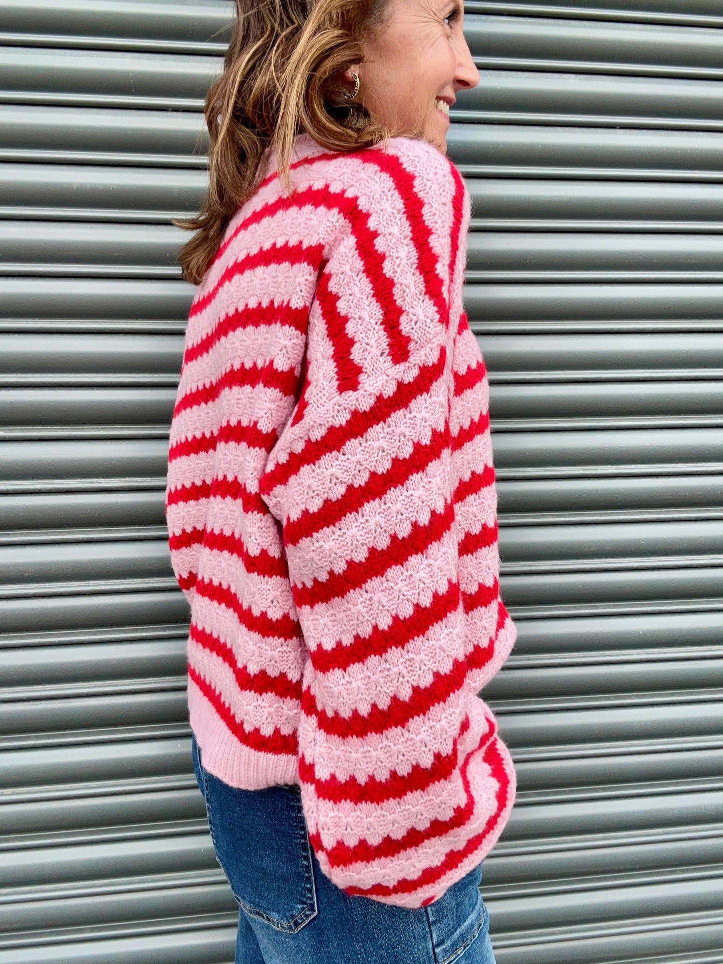 Sienna striped sweater - Red / Pink