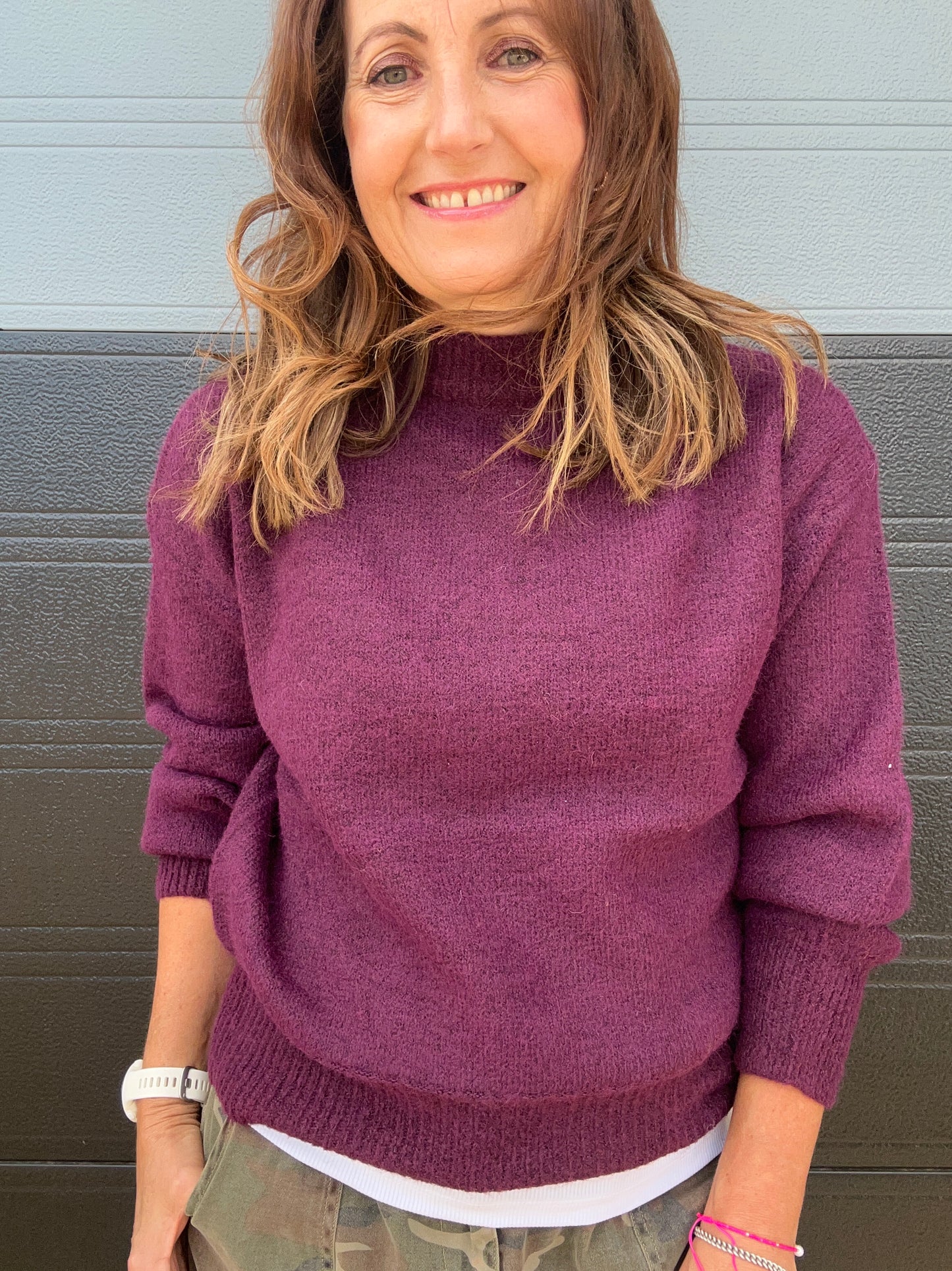 Mae round neck sweater - Bordeaux