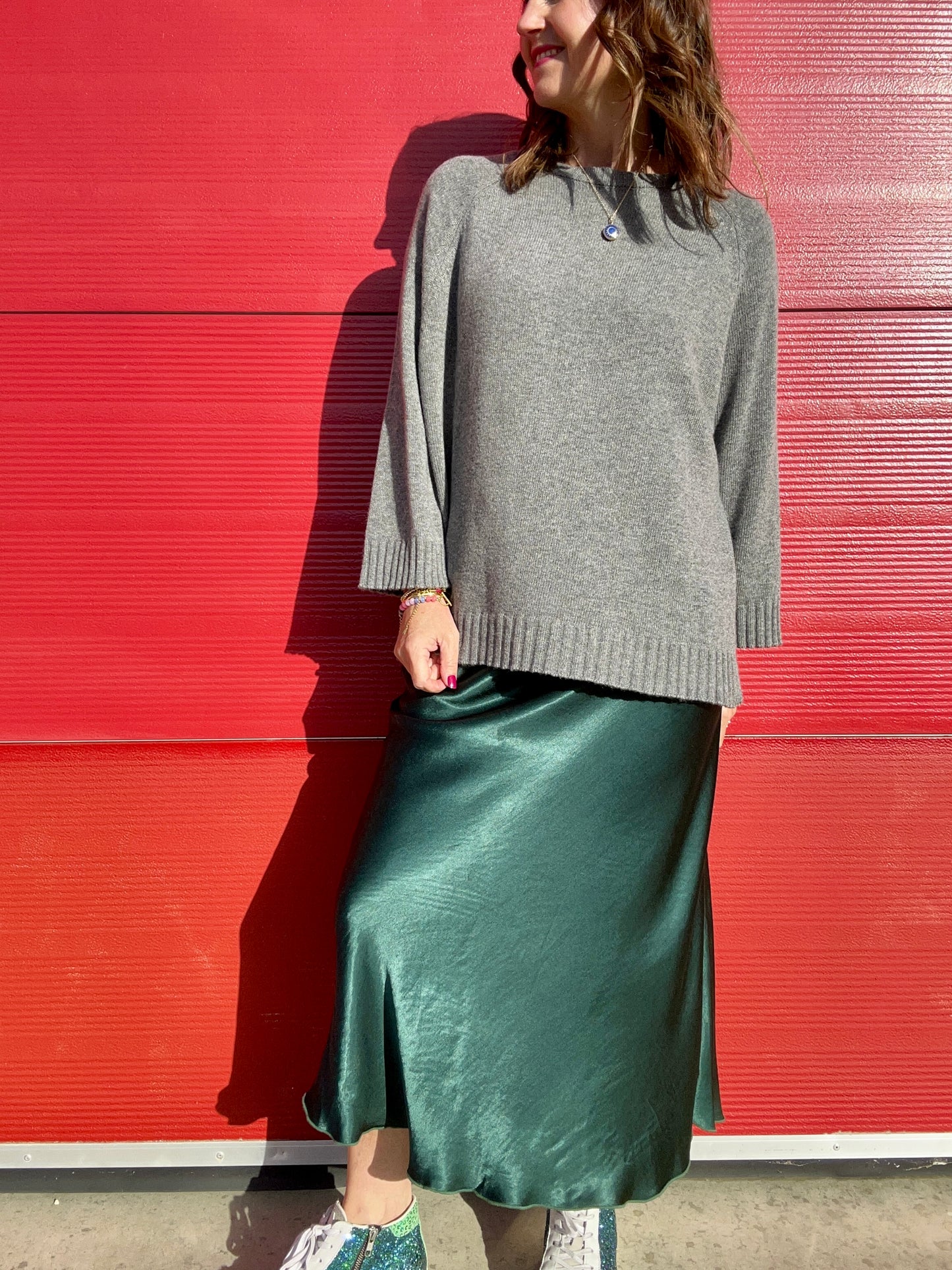 Philly satin skirt - Green
