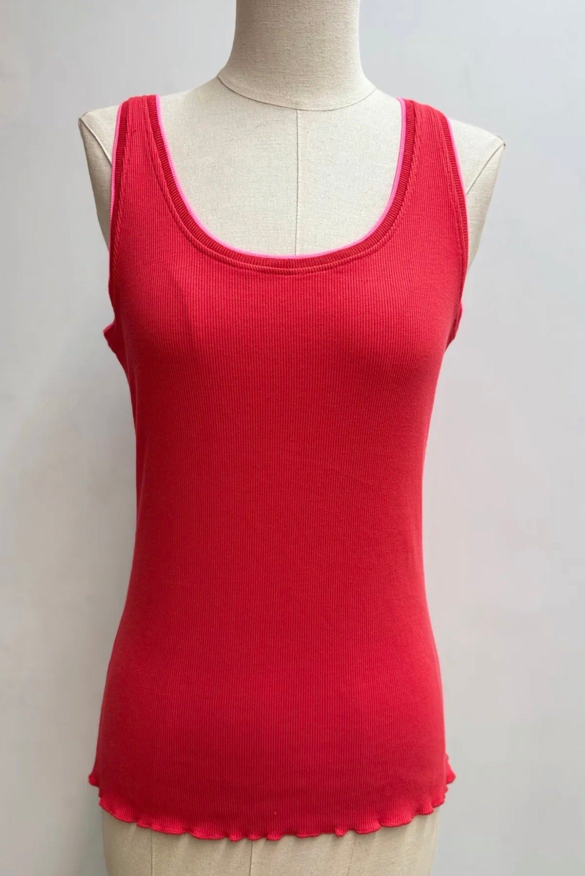Ivy cotton vest - Red / Pink