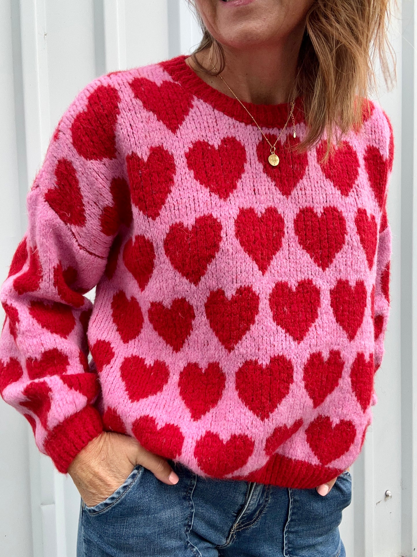 Jojo heart sweater - Red / Pink