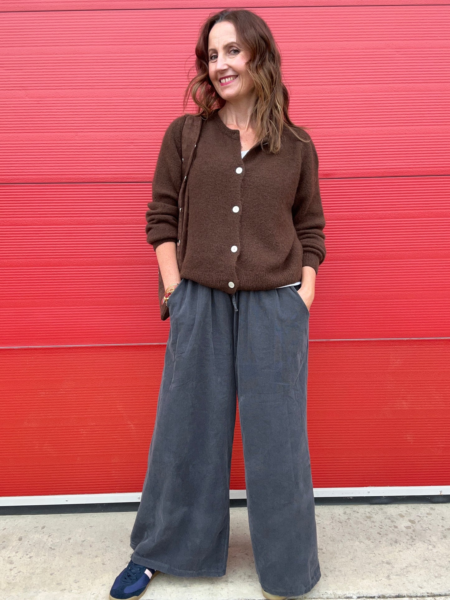 York wideleg cord trousers - Grey