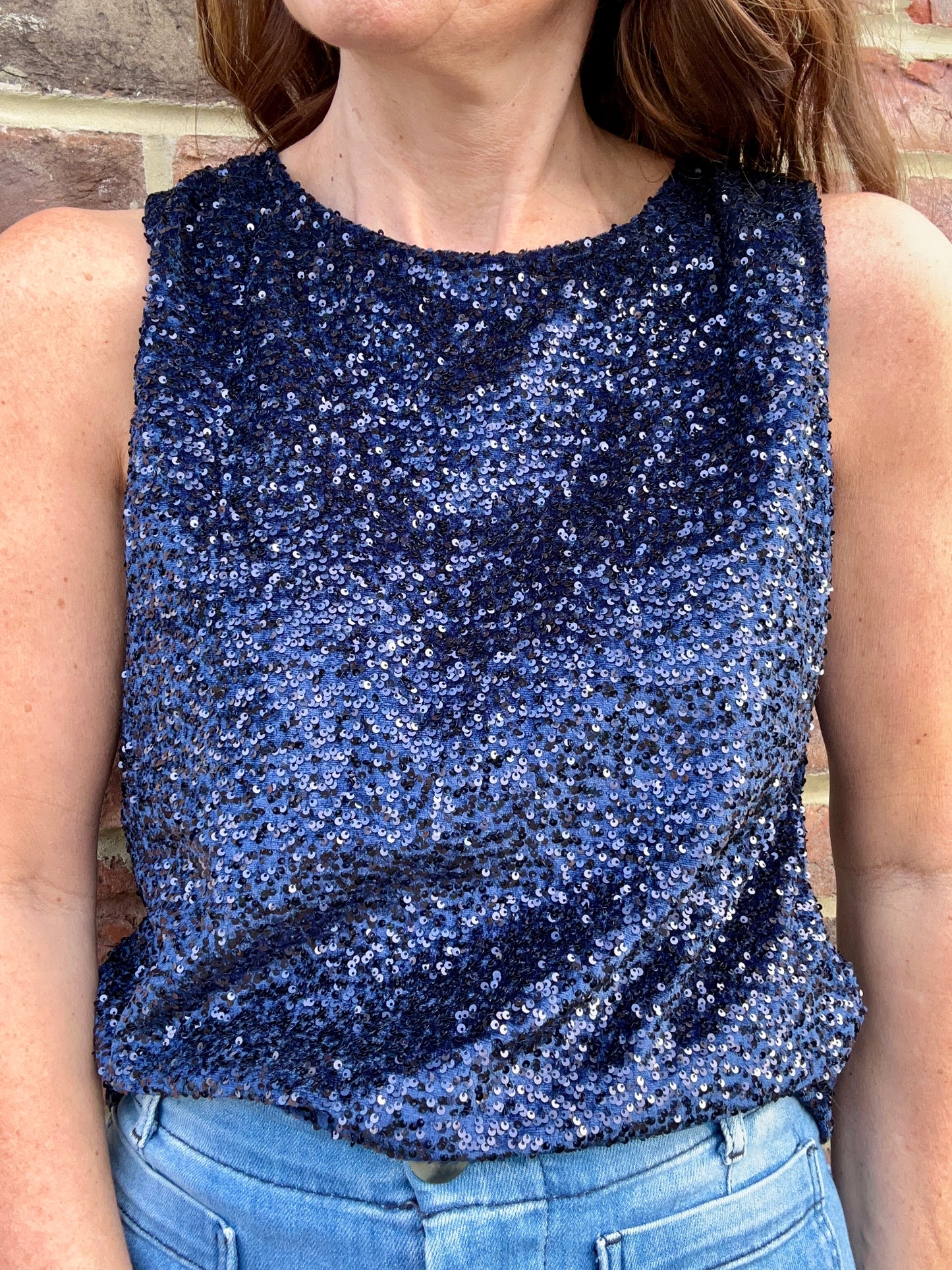 Sylvie sequin vest - Navy