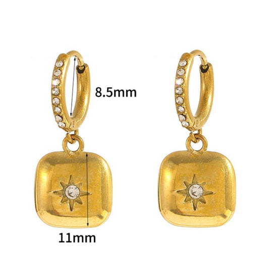 Sparkle cube earrings - Gold