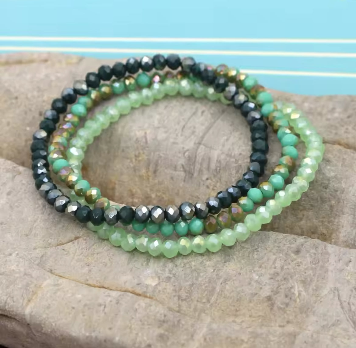 Summer fun bracelet stack - Green Medley