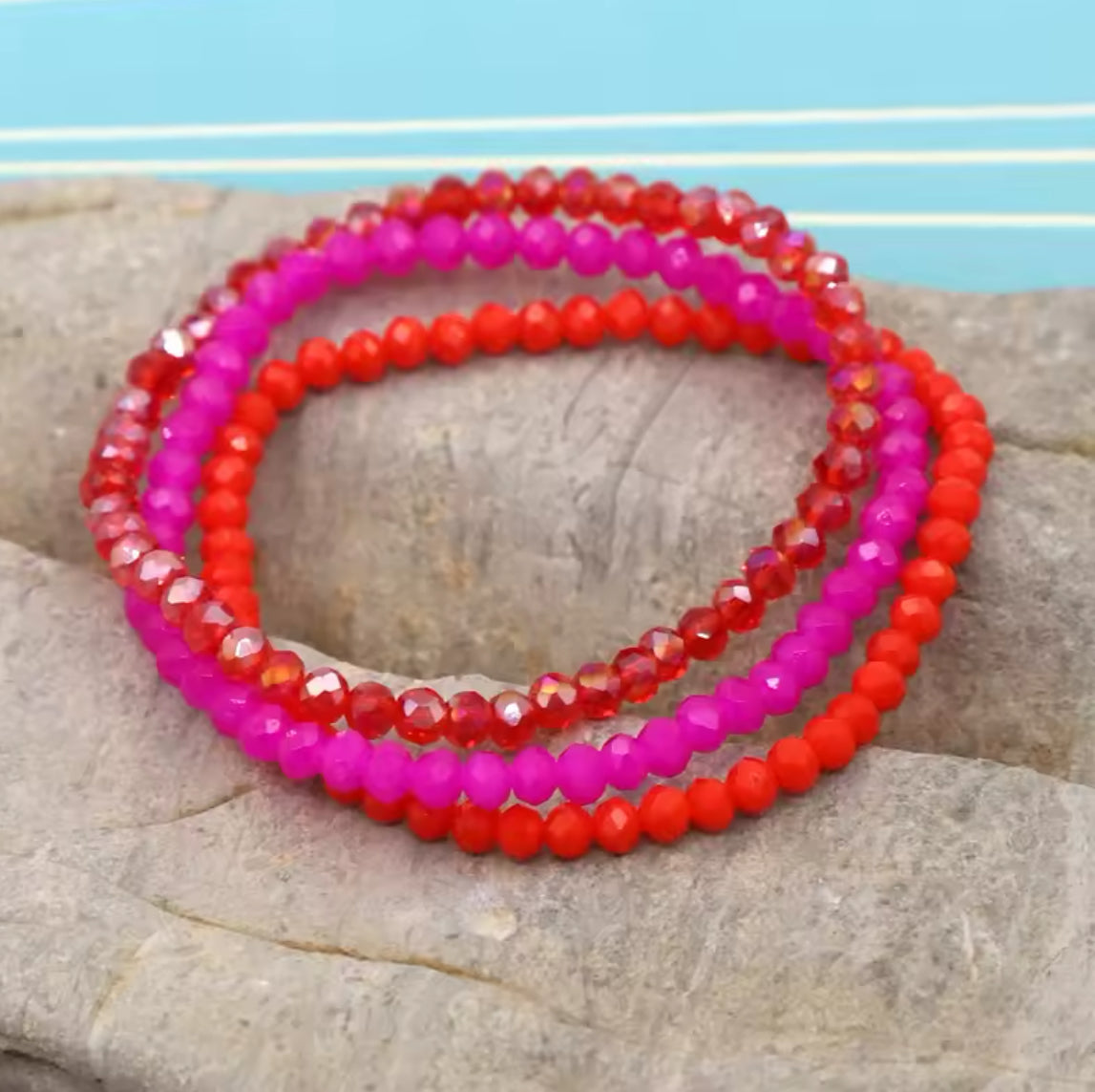 Summer fun bracelet stack - Red Hot Chilli