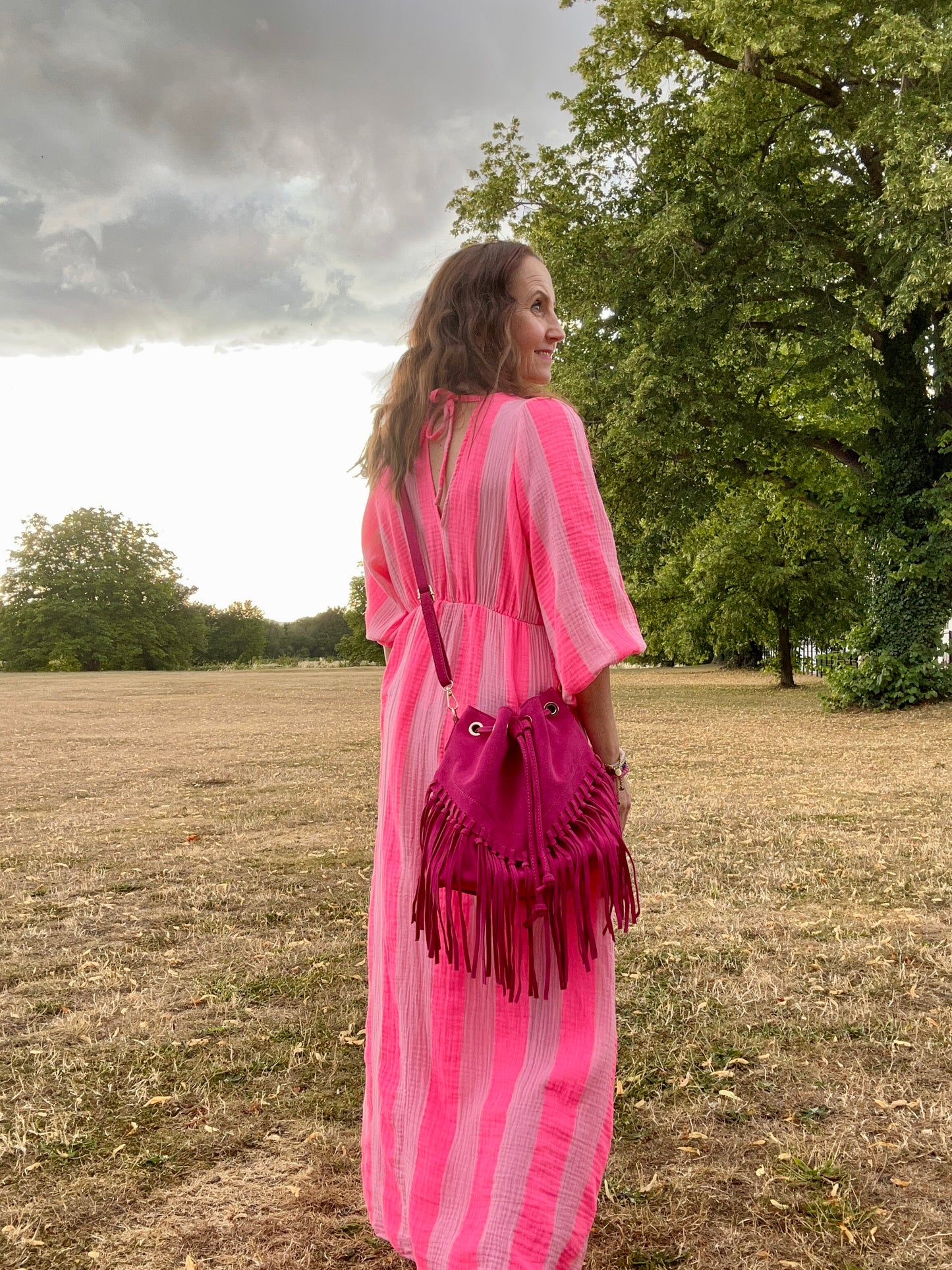 Briar suede tassel bag - Pink