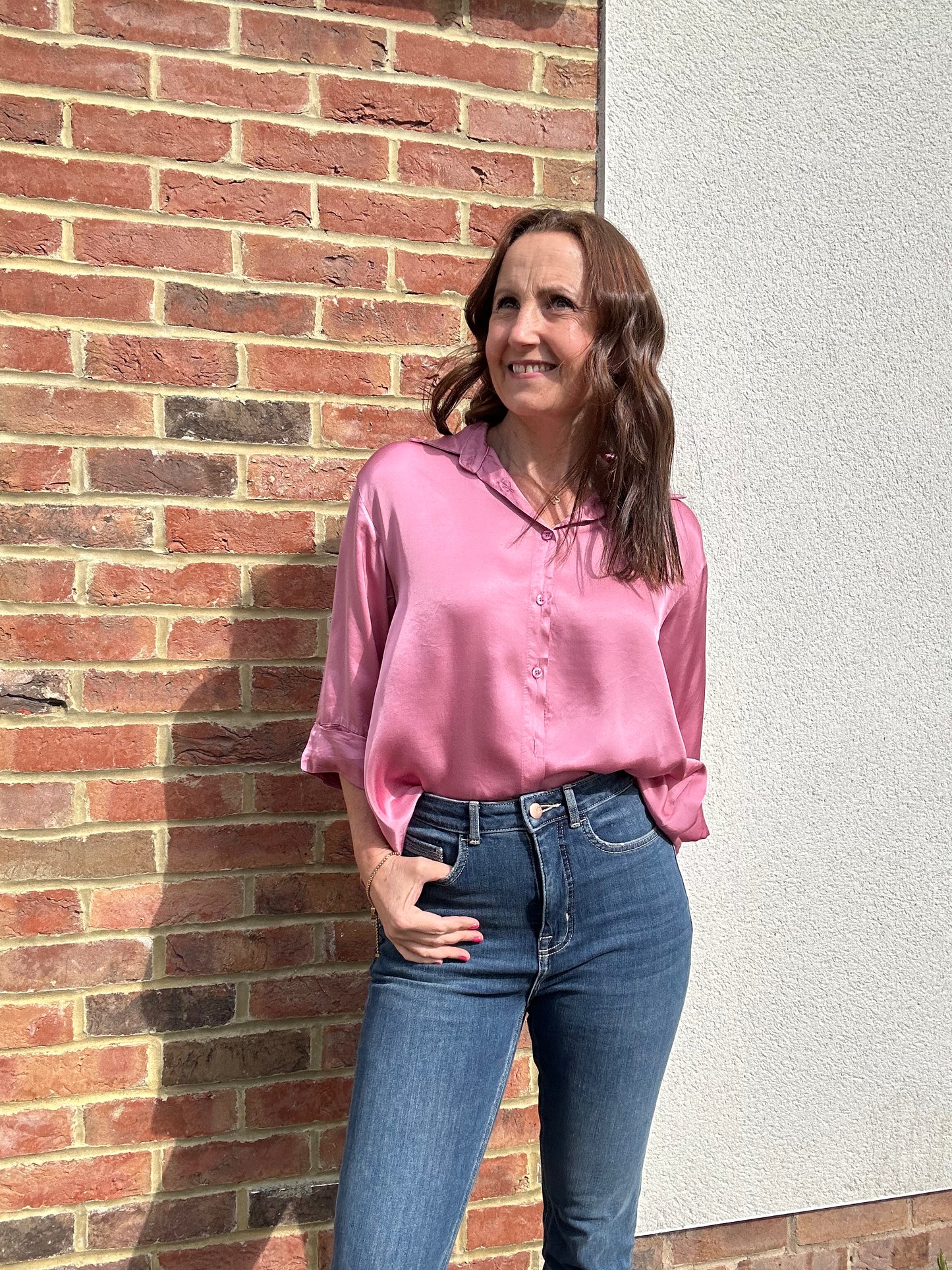 Mary silk mix blouse - Vintage Pink
