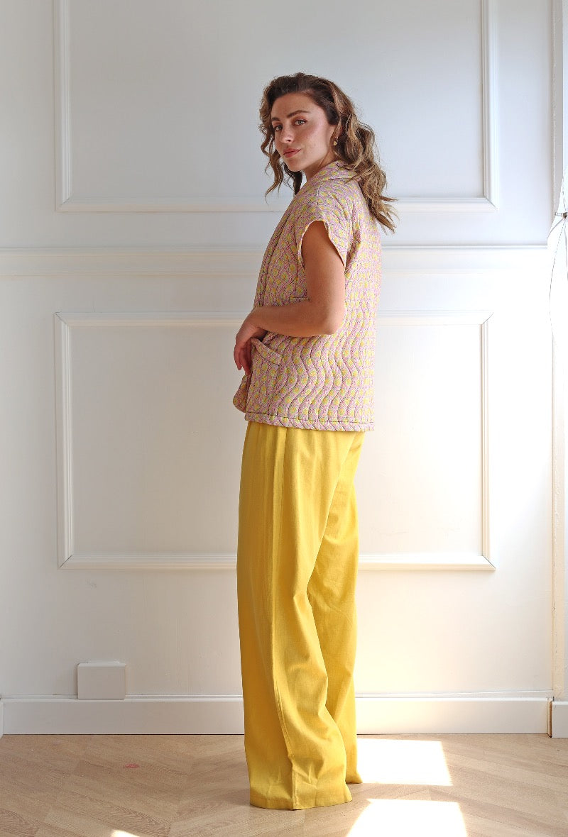 Ella Quilted Waistcoat - Lilac