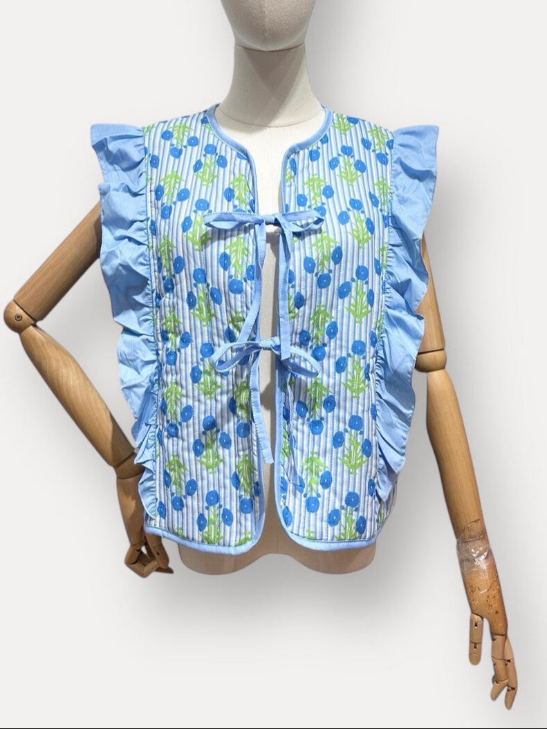 Maudie floral waistcoat - Blue