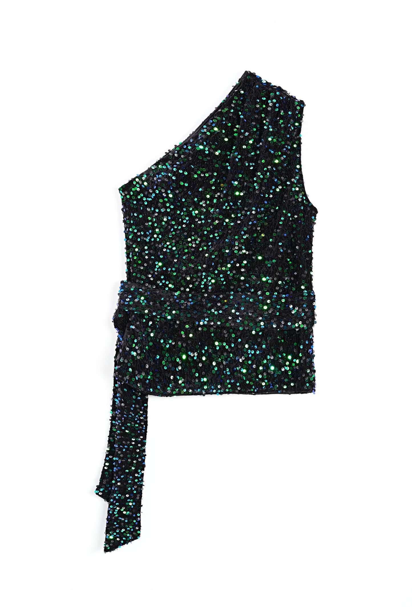Neptune sequin one shoulder top - Blue