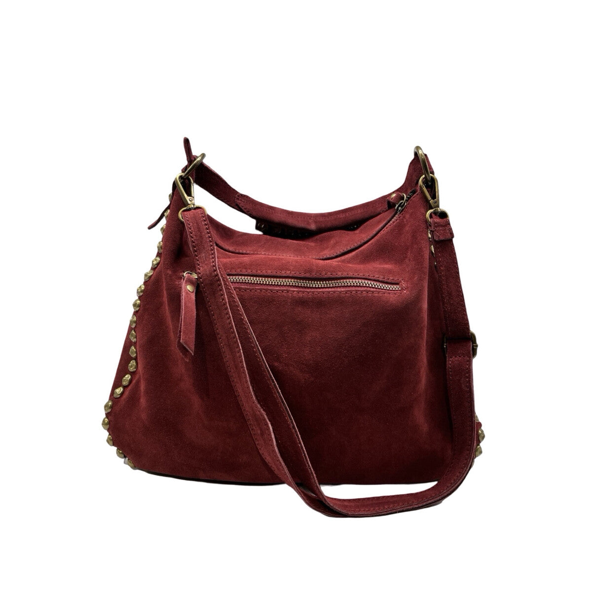 Nova suede studded bag - Red