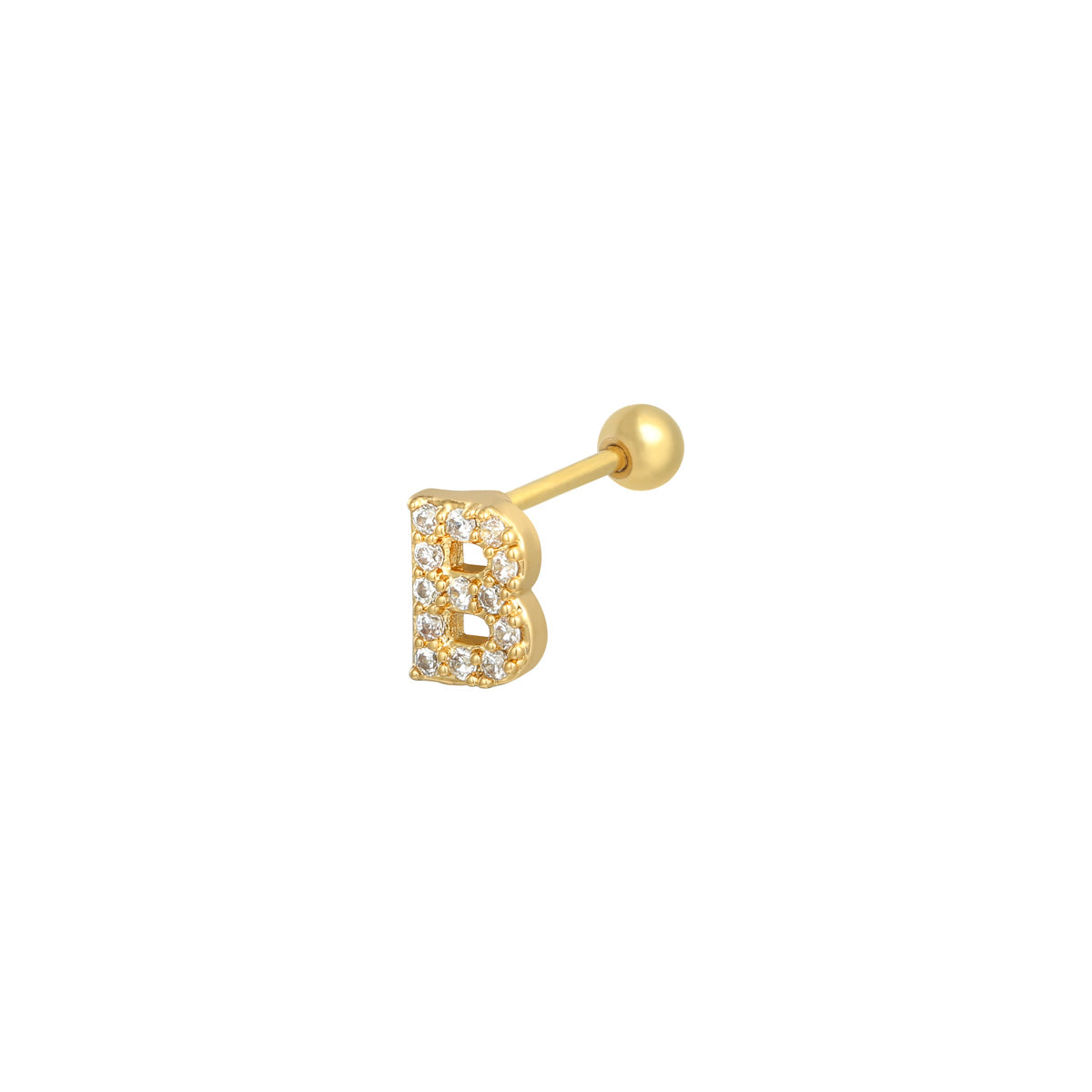 Monogram Sparkle Piercing - Gold