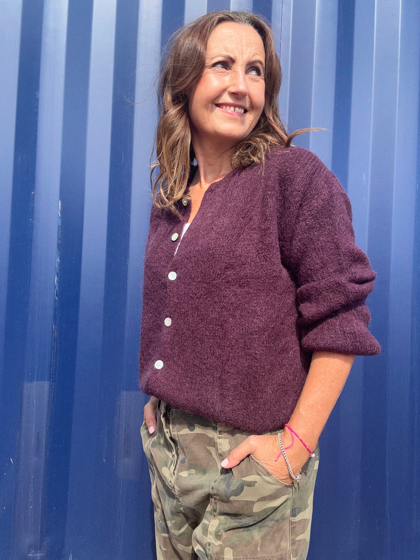 Beattie cardigan - Eggplant