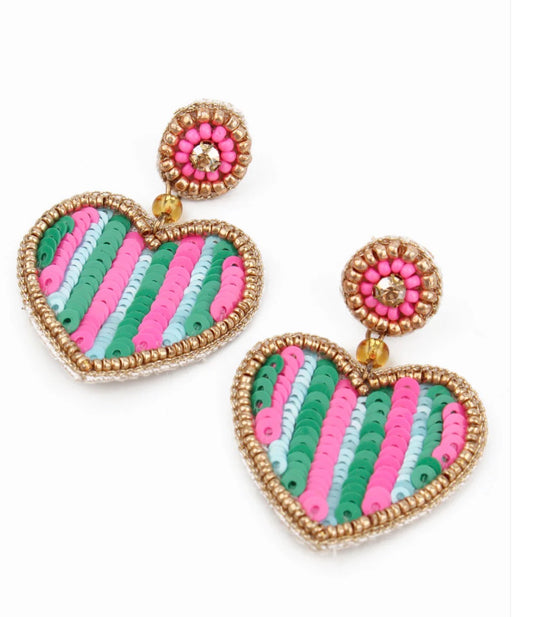 Beaded heart earrings