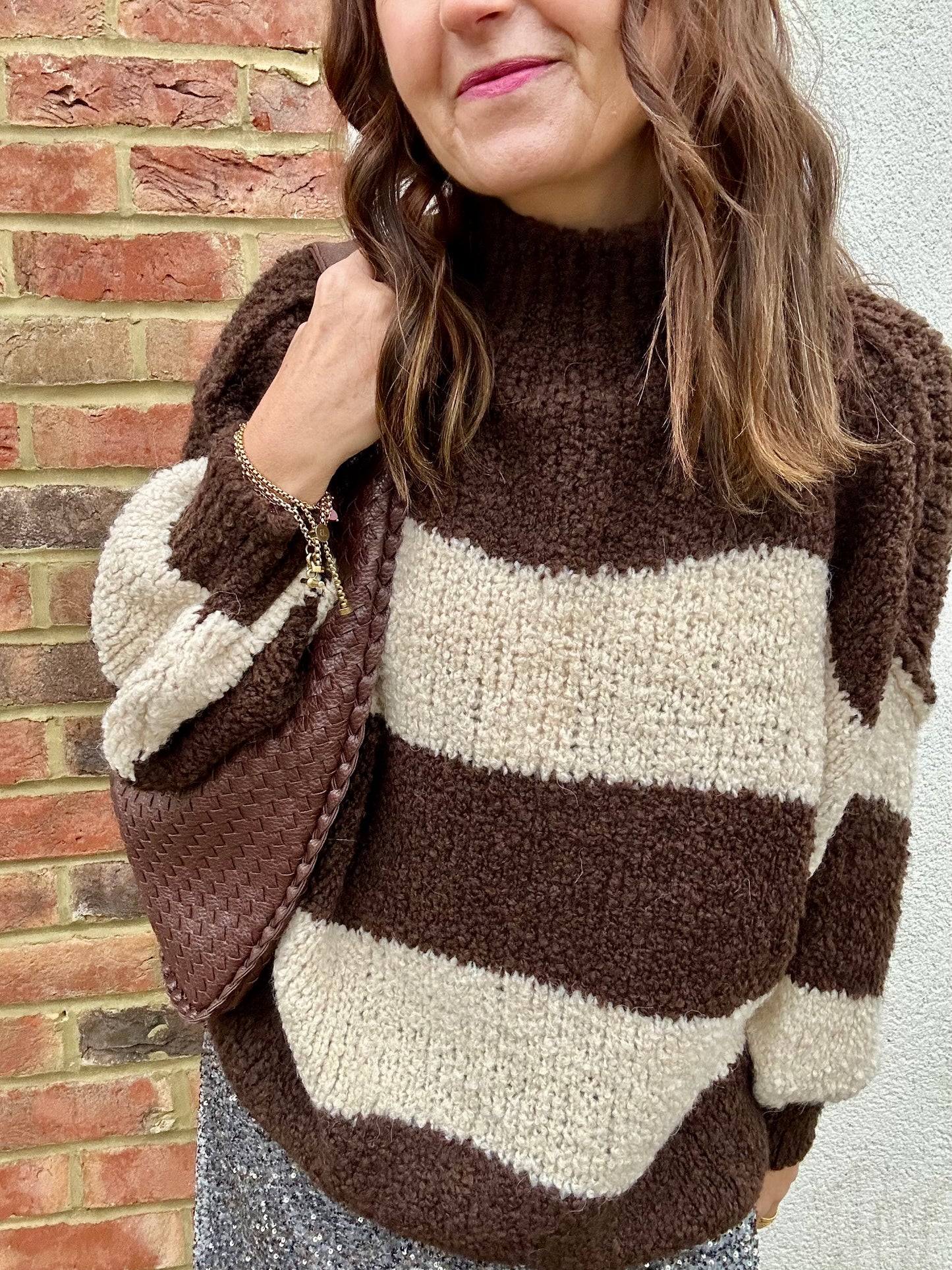 Helga stripe sweater - Chocolate