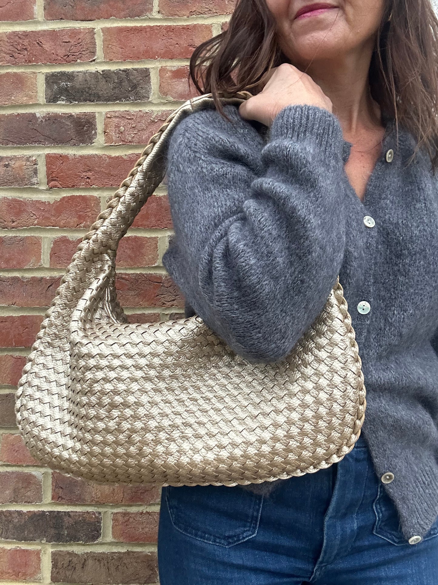 Paxton woven bag - Gold