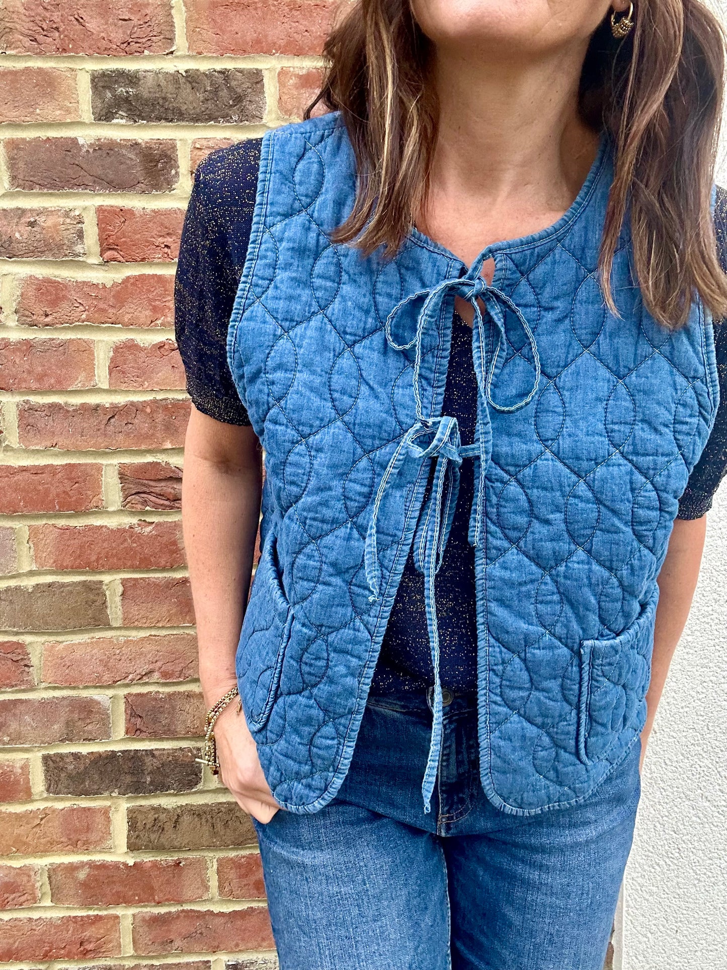 Nina denim waistcoat