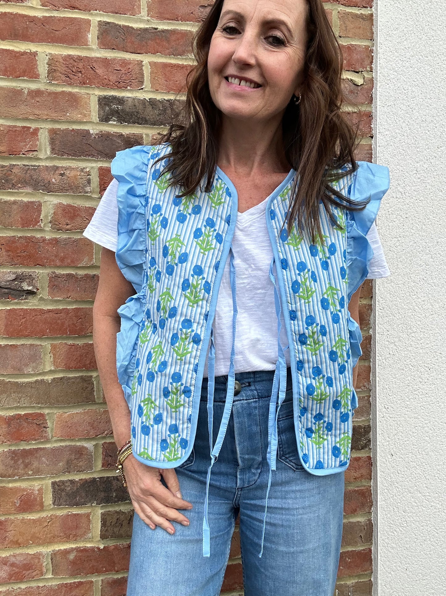 Maudie floral waistcoat - Blue