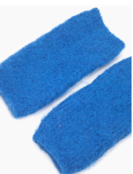 Alexa textured wrist warmers - Blue