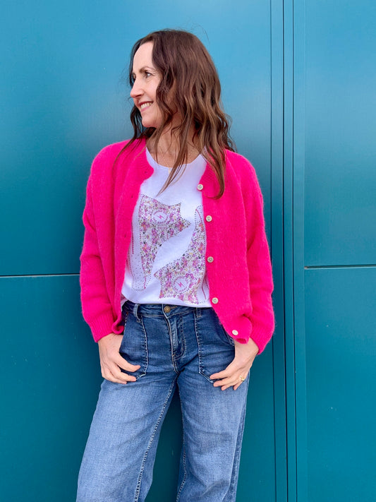 Juno cardigan - Hot Pink