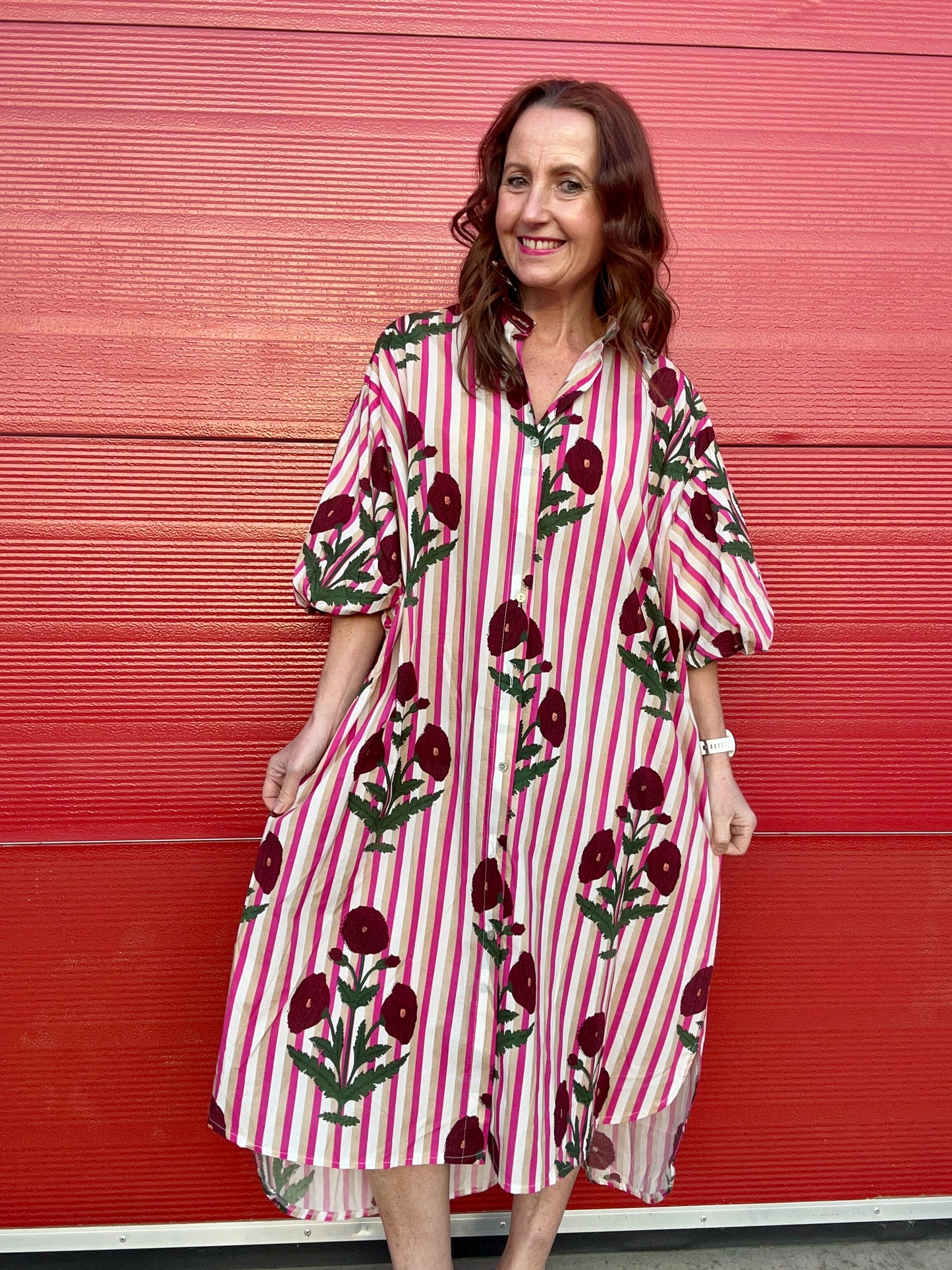 Poppy shirt dress - Pink