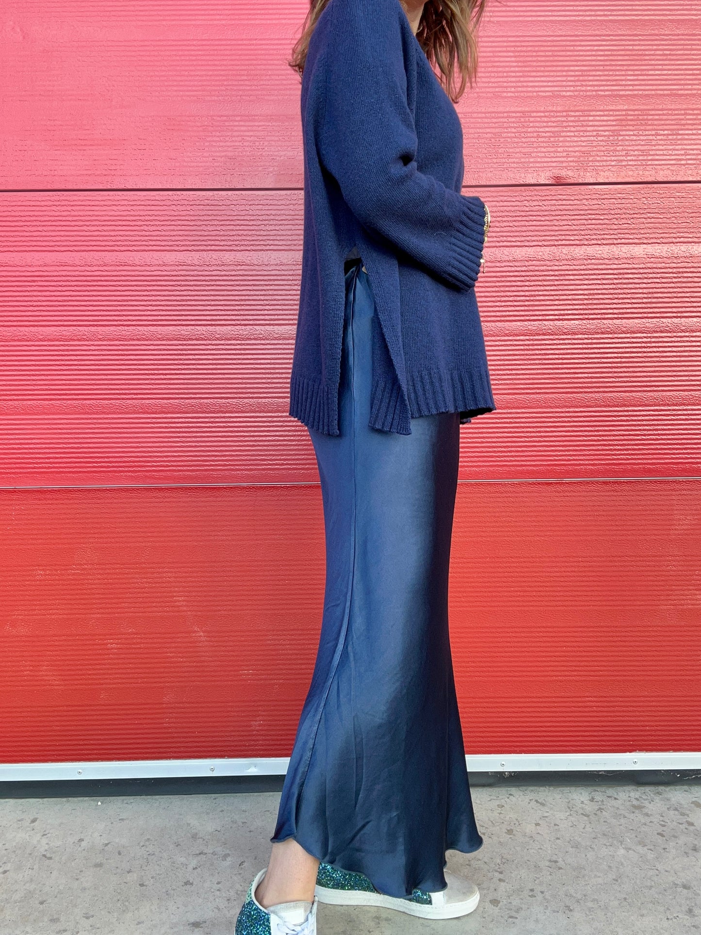 Philly satin skirt - Navy